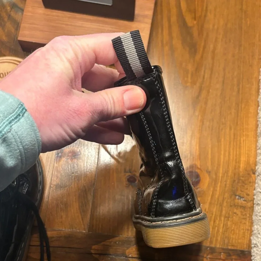 Shiny Black like DOCs Toddler Combat Boots